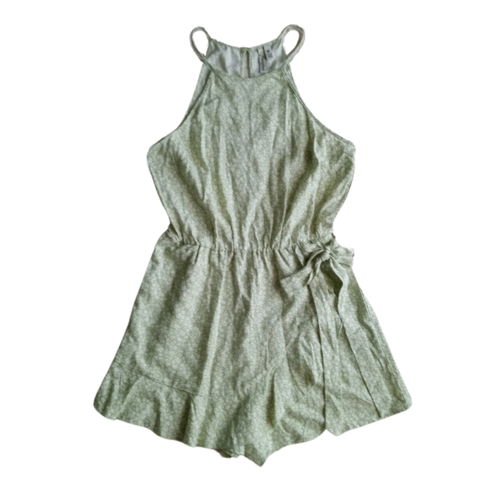 SPEECHLESS Romper Green Floral Skort